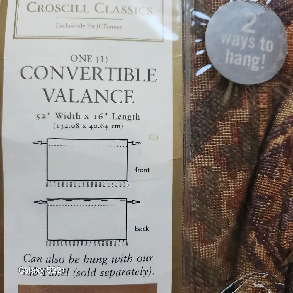 2 Croscill Classic Home convertible valances Use pole pockets or tabs 52x16